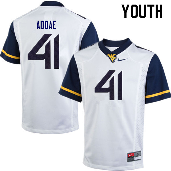 Youth #41 Alonzo Addae West Virginia Mountaineers College Football Jerseys Sale-White